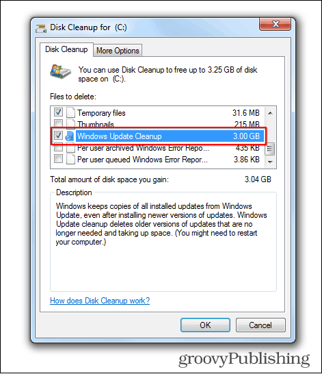 "Windows 7" atnaujinimas ištrinti senus failus disko valymo vieta užimta