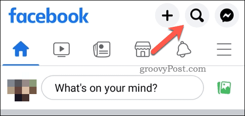 „Facebook“ mobiliosios paieškos piktograma
