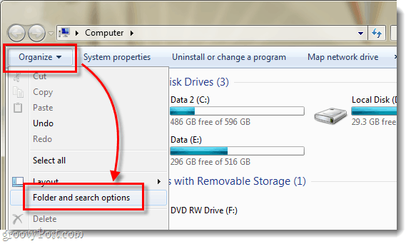 „Windows 7“ naršyklės tvarkymo ir naudojimo bei paieškos parinktys