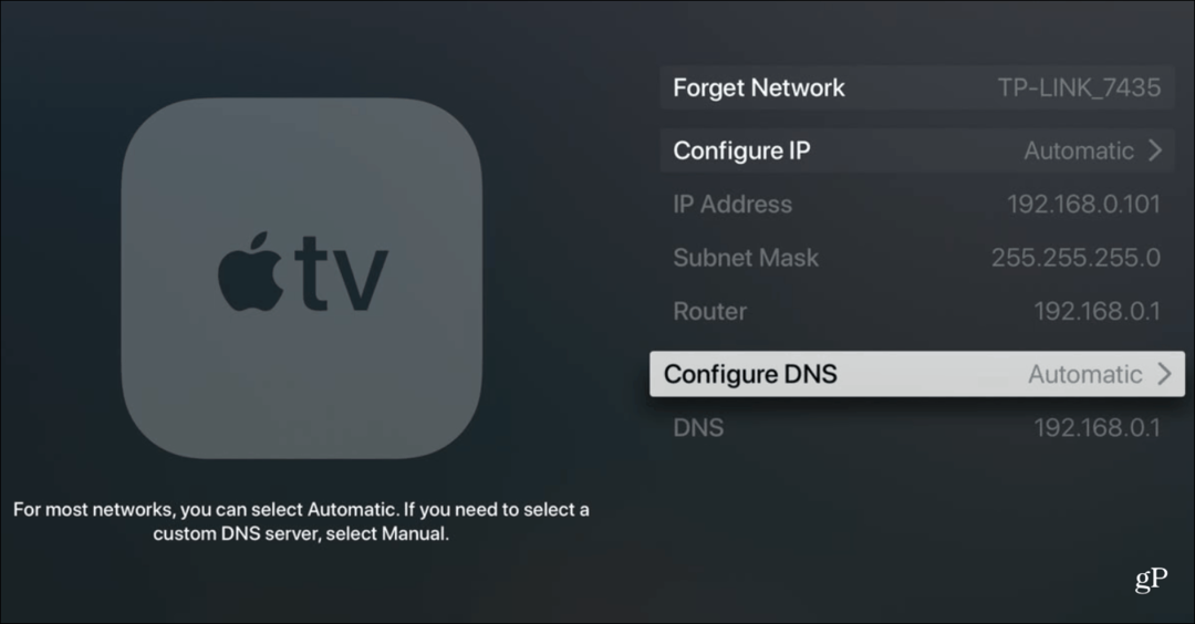 Kaip pakeisti „Apple TV“ DNS nustatymą