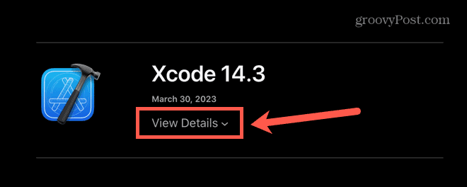 xcode peržiūros informacija
