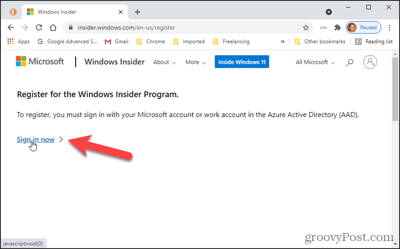 Prisijunkite prie „Windows Insider“ programos