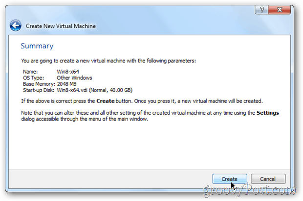 „VirtualBox“ suvestinė Vm Windows 8