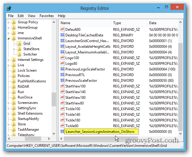 „Windows 8“ registro DWORD reikšmė