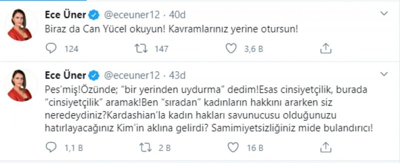 Vedėjo Ece Üner atsakymas Denizui Çakırui!
