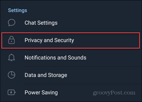Privatumo ir saugos nustatymai „Telegram“ sistemoje „Android“.