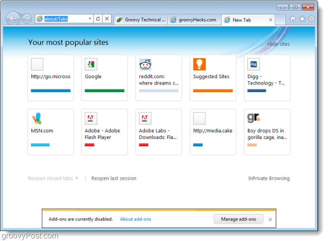 „Internet Explorer 9“ beta versijos ekrano apžvalga