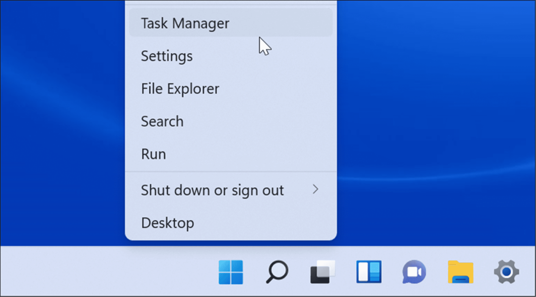 Atidarykite „Windows 11“ užduočių tvarkytuvę