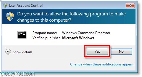 „Windows 7“ ekrano kopija - eikite per „cmd admin uac“