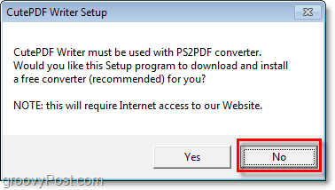 venkite PS2PDF diegimo „Windows 7“