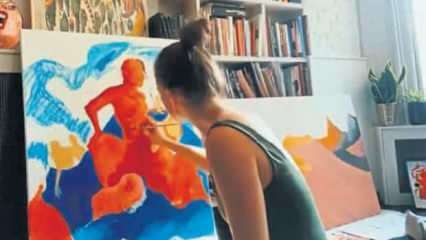 Yaseminas Allenas praleidžia savo karantino dienas, darydamas meną namuose