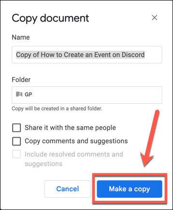 google docs išsaugoti kopiją