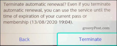 „Nintendo Switch Online“ patvirtinkite atšauktą prenumeratą
