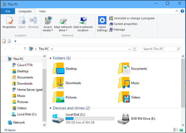Padaryti „Windows 10 File Explorer“ visada atvirą šiam kompiuteriui