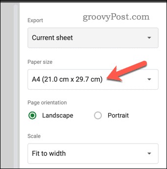 „Google“ skaičiuoklių spausdinimo peržiūroje nustatykite popieriaus dydį