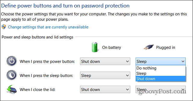 Išjungti „Windows 8“ lengviau naudojant maitinimo mygtuką