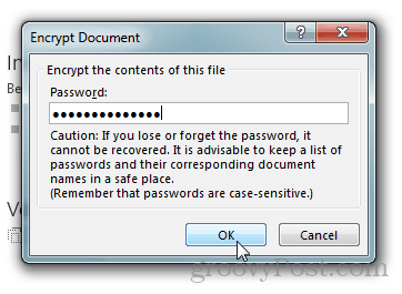 Apsaugokite slaptažodžius ir užšifruokite „Office 2013“ dokumentus: įveskite slaptažodį