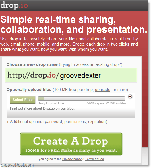 kaip prisiregistruoti nemokamai bendradarbiauti internete naudojantis drop.io