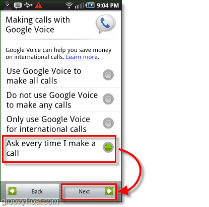 „Google Voice“ „Android“ mobiliųjų įrenginių konfigūracijos naudojimo nuostata