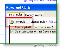 Sukurkite naują „Outlook“ taisyklę ir perspėjimą