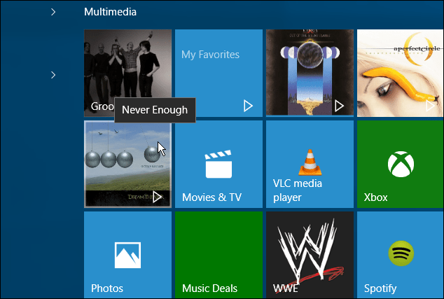 Pradėti meniu „Windows 10“