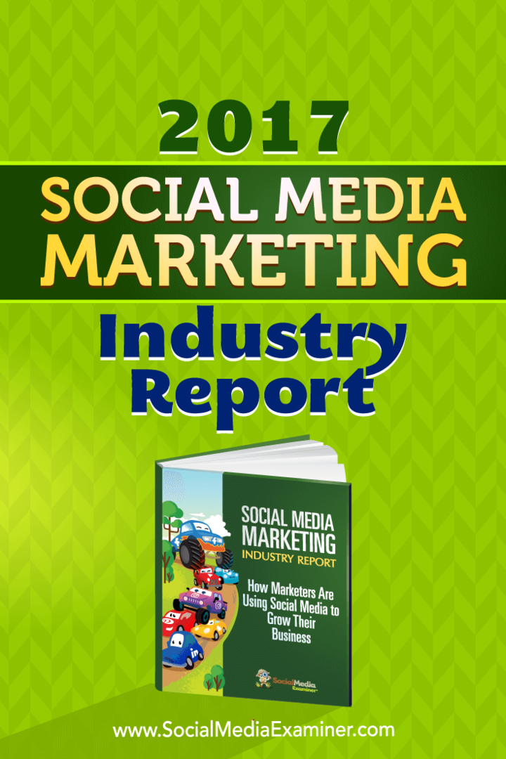 2017 m. Socialinės žiniasklaidos rinkodaros pramonės ataskaita, kurią pateikė Mike'as Stelzneris apie socialinės žiniasklaidos ekspertą.