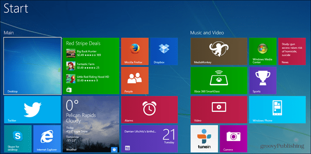 Kaip sukurti atsarginę kopiją ir iš naujo nustatyti "Windows 8.1" pradžios ekraną