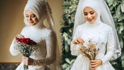 2021 m. Hijab vestuvinių suknelių modeliai Gražiausi hijab vestuvinių suknelių modeliai