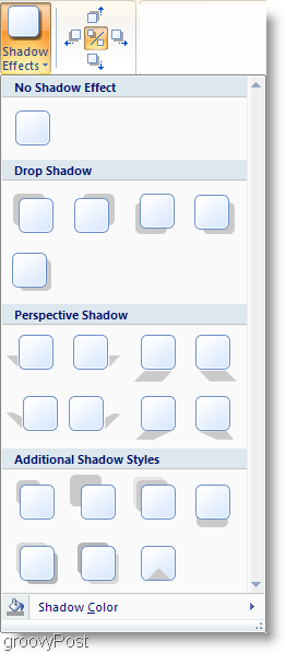 „Microsoft Word 2007“ šešėlių efektai