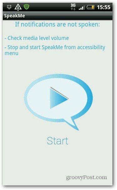 „SpeakMe“, skirta „Android Start“
