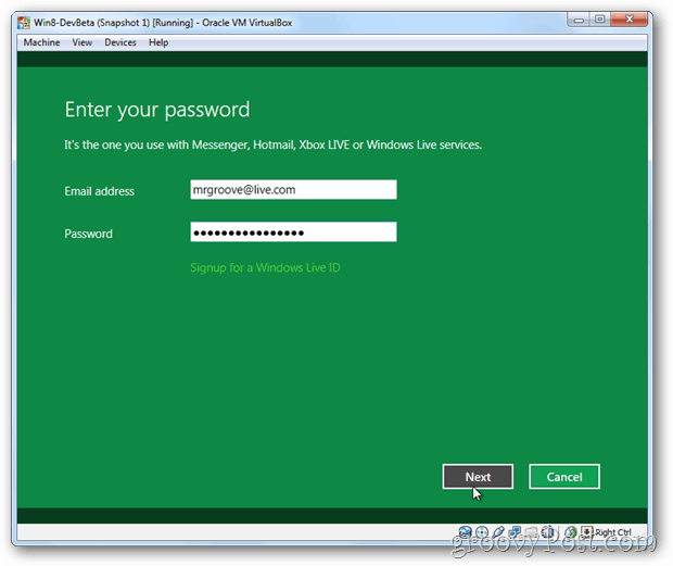 „VirtualBox Windows 8“ nuorodos tiesioginis ID