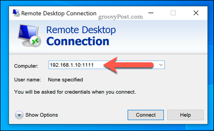 „Windows“ nuotolinio darbalaukio ryšio užmezgimas naudojant pasirinktinį RDP prievadą