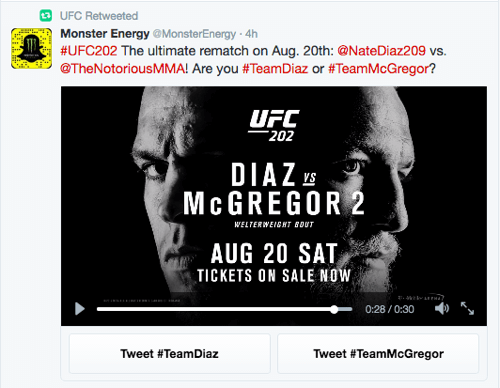 UFC „Twitter“ pokalbio skelbimas