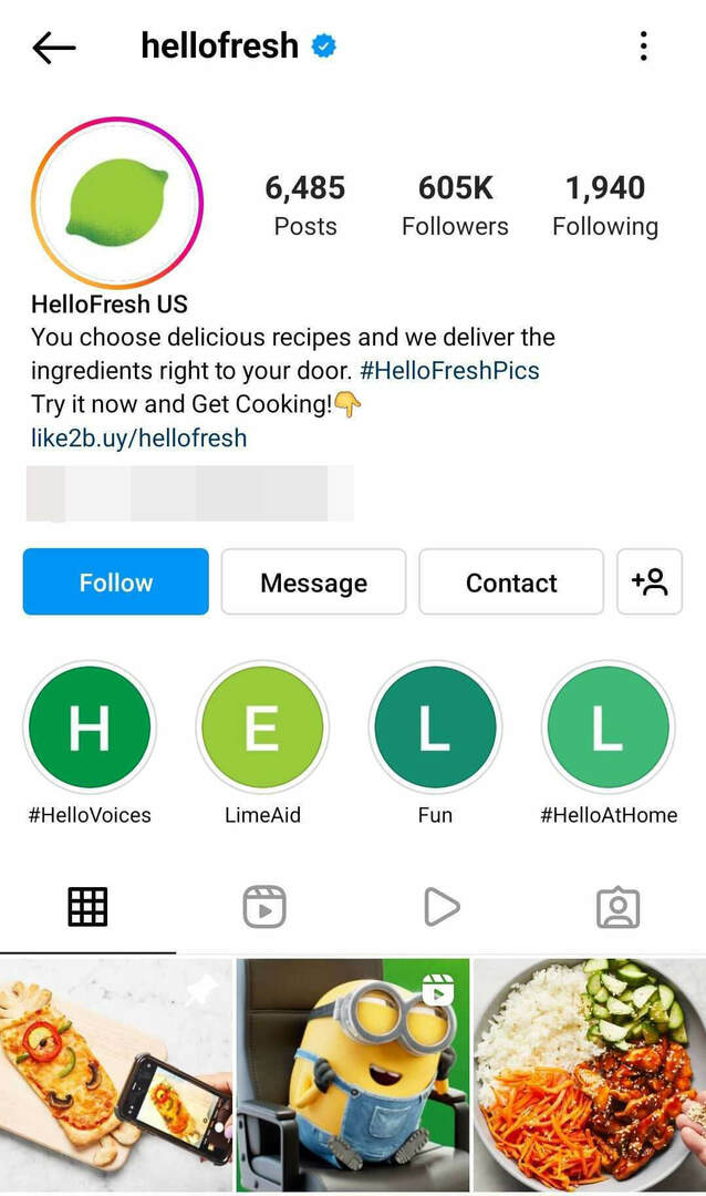 kaip-to-instagram-grid-prisegti-feature-marketing-limited-time-offer-hellofresh-step-1