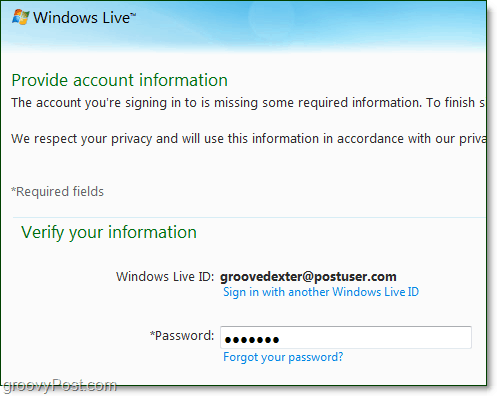 pakeisti "Windows Live" domeno slaptažodį