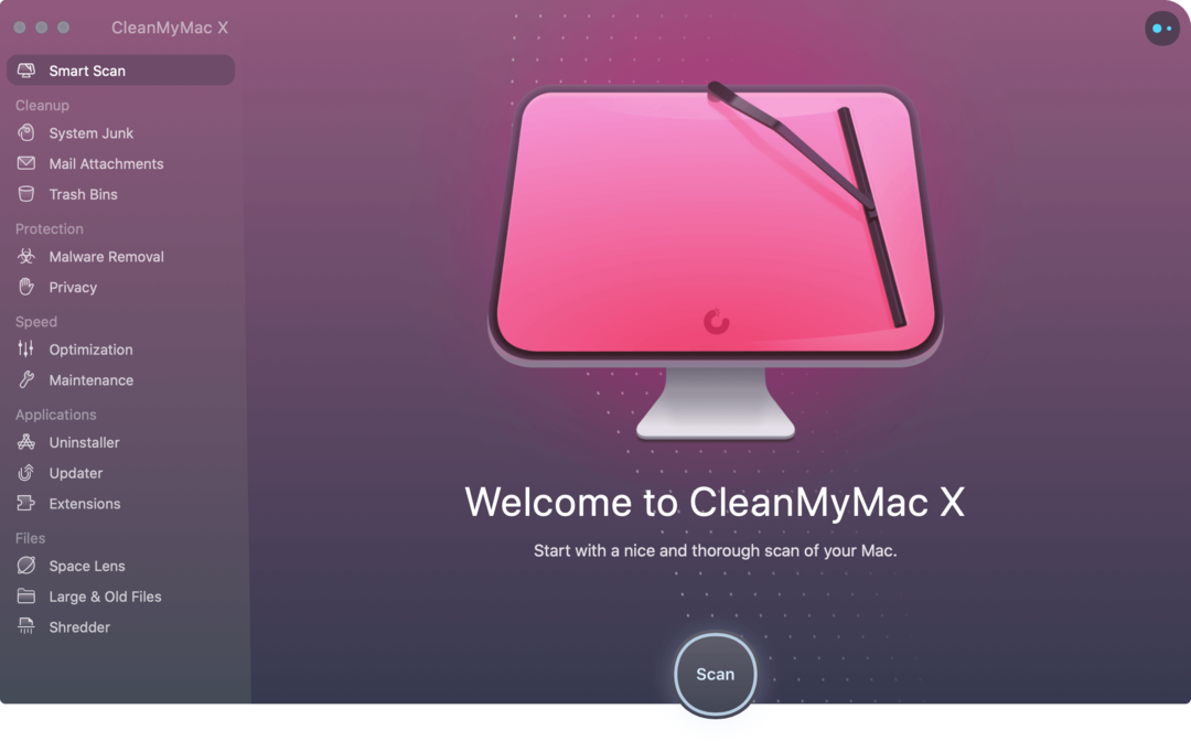 „CleanMyMac X“ priekis