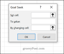 „Excel“ tikslo paieškos langas