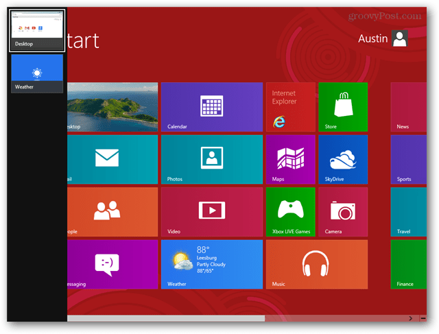 Greitai pakeiskite „Windows 8“ programas naudodamiesi klaviatūra