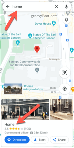 Išsaugotas „Google Maps“ adresas