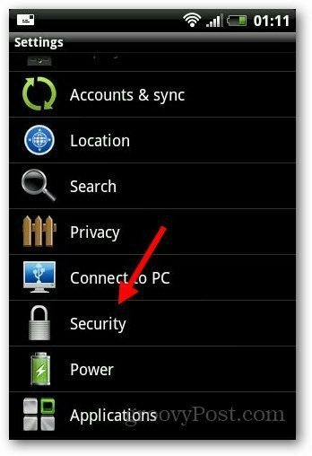 Apsaugos užraktas „Android 2“