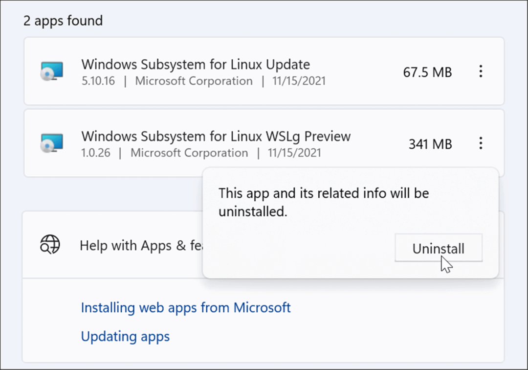 patikrinkite, kaip pašalinti „Linux“ iš „Windows 11“.