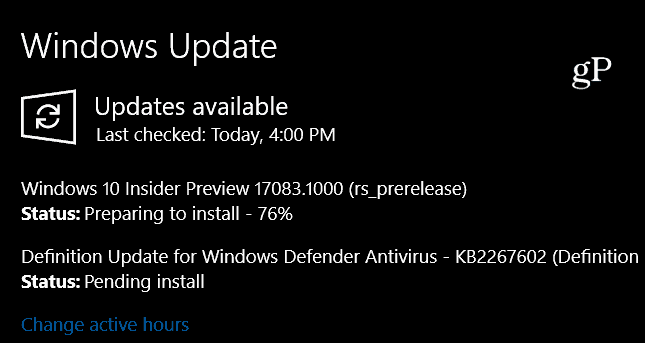 „Windows 10“ peržiūra „Build 17083“