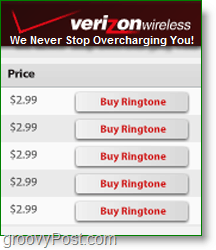Kurkite savo skambučio melodijas - „Verizon“ imasi 3 USD! Ne grovas