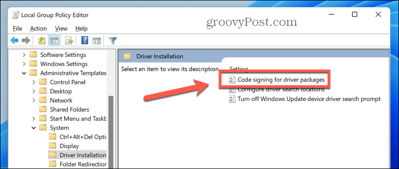 Windows 11 kodo pasirašymas tvarkyklių paketams