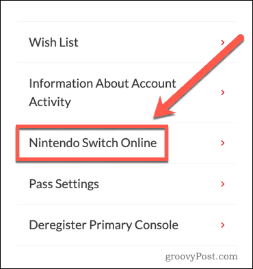 „Nintendo Switch“ internetinės svetainės nustatymai