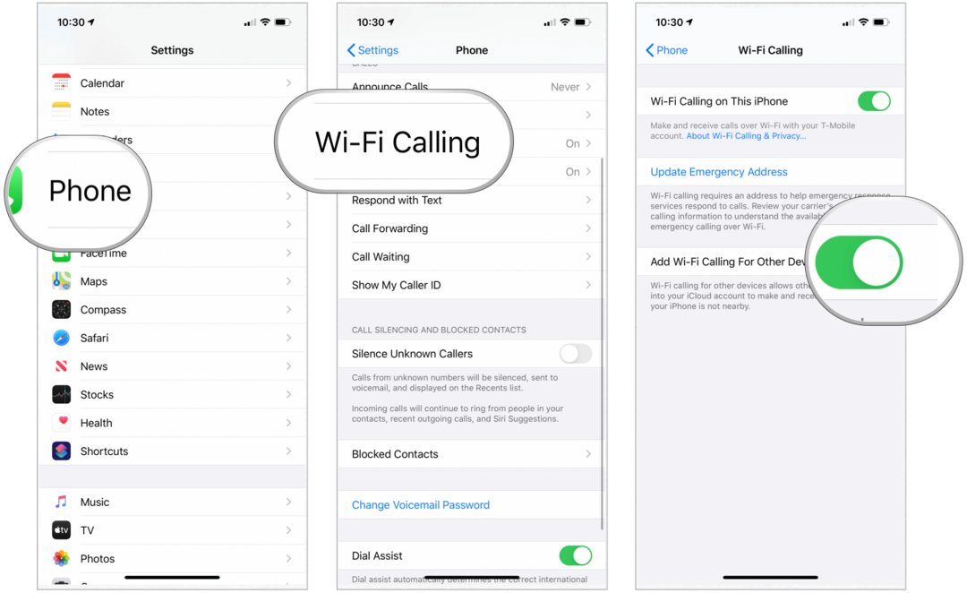 „iPhone Wi-Fi“ skambučiai kituose įrenginiuose