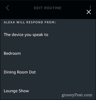 Alexa pasirinkimo įrenginys