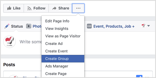 „Facebook“ sukurta grupė su puslapiu