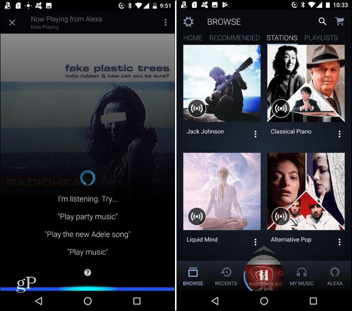 Naudokite „Alexa“ laisvų rankų valdymui „Amazon“ muzikos programoje, skirtoje „Android“ arba „iOS“