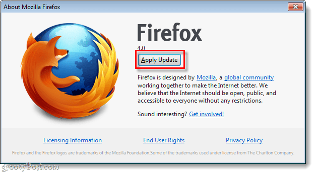 „Firefox 4“ pritaikyti atnaujinimą